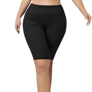 #2880 Times Two Womens Maternity Black Biker Shorts